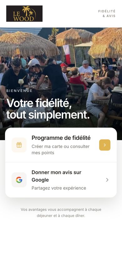 Le programme de fidélité de Brasserie Le Wood
